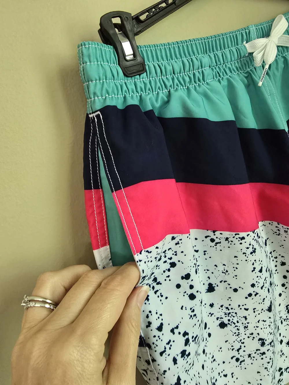 chubbies Swim Trunks  Drawstring Shorts - Teal, Navy & Hot Pink Men Size L